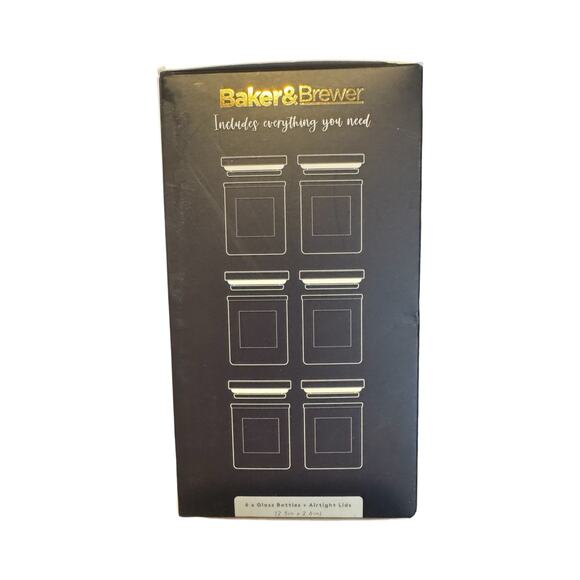 Baker & Brewer Bamboo & Glass Spice Jar Set (6 Pack) with Airtight Lids & Labels - Picture 5 of 6